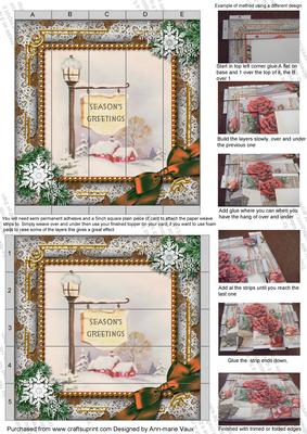 Pub Sign Snow 5inch 3D Paper Weaving Sheet