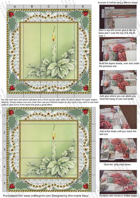Pastel Poinsettia Lace 5inch 3D Paper Weaving Sheet