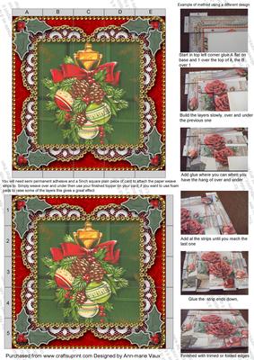Christmas Knocker2 5inch 3D Paper Weaving Sheet