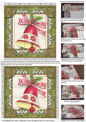Christmas Bells 2 Lace 5inch 3D Paper Weaving Sheet