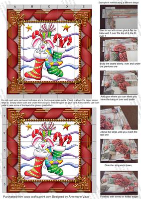 There is a Rabbit in My Stocking 5in 3D Paper Weaving Sheet