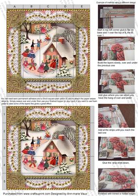 Party House2 Lace 5inch 3D Paper Weaving Sheet