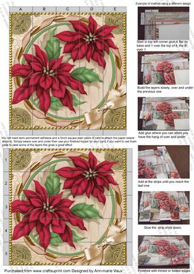 Poinsettia Gold 5inch 3D Paper Weaving Sheet
