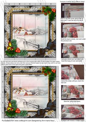 Snow Village Holly 5inch 3D Paper Weaving Sheet