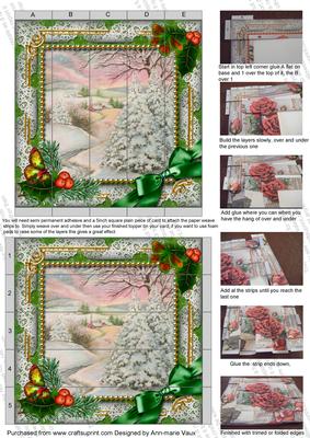 Christmas Stream Holly 5inch 3D Paper Weaving Sheet