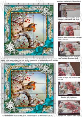 Robin 1 Snow 5inch 3D Paper Weaving Sheet