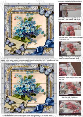 Forget Me Knots Butterfly 5inch 3D Paper Weaving Sheet