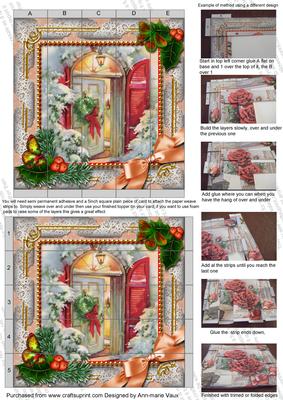 Christmas Door Holly 5inch 3D Paper Weaving Sheet