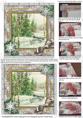 Winter Countryside Snow 5inch 3D Paper Weaving Sheet