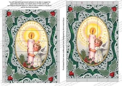 Candle Angel Lace 7x5inch 3D Paper Weaving Sheet
