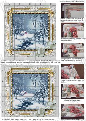 Blue Winter Walk 5inch 3D Paper Weaving Sheet