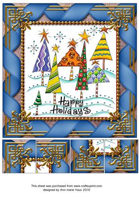 Happy Holidays Trees 8inch Picture Sheet