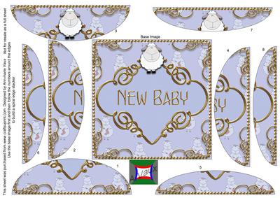 New Baby Blue Square Spiral Rounded Edge Stacker