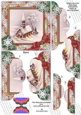Church Lights on Snow 5in Top N Bottom Round Scallop Stacker