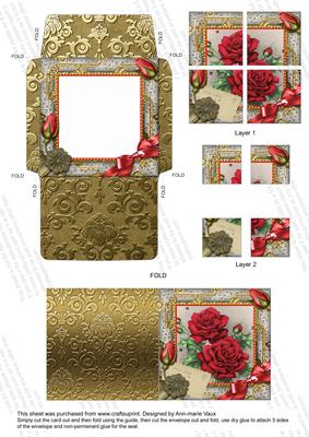 Christmas Roses 3in Mini Card Envelope 4 Corner Stacker Aio