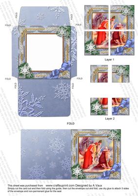 We 3 Kings Snow Mini Card Envelope 4 Corner Stacker Aio