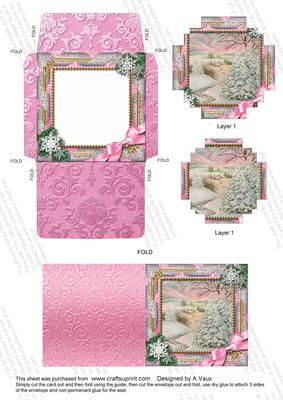 Christmas Stream Snow Mini Card Envelope Block Stacker Aio