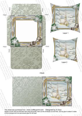 Church Snow Mini Card Envelope Pointy Stacker Aio