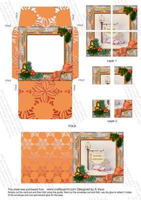 Pub Sign Holly Mini Card Envelope 4 Corner Stacker Aio
