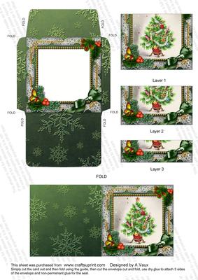 The Tree Holly Mini Card Envelope Bottom Stacker Aio