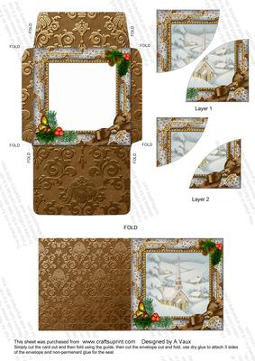 Church Holly Mini Card Envelope Duo Corner Stacker Aio