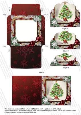 The Tree Snow Mini Card Envelope Scallop Bottom Stacker Aio