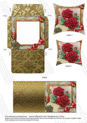 Christmas Roses Mini Card Envelope Pointy Stacker Aio
