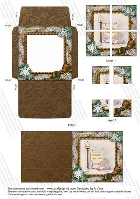 Pub Sign Snow Mini Card Envelope 4 Corner Stacker Aio