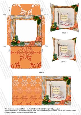 Pub Sign Holly Mini Card Envelope Pointy Stacker Aio