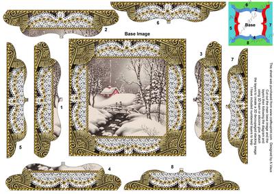 Christmas Snow Scene 5inch Bracket Edge Spiral Stacker
