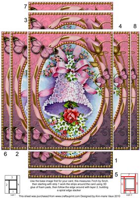 Two Tone Wedding Bells Spiral Edge Stacker 7x5in Card Front