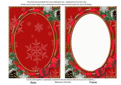 Mummy Kissing Snowman 7x5inch Plain Card Front and Frame