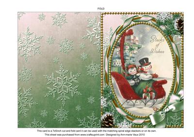 Stacks of Wishes Snow 7x5inch Folded Picture Card