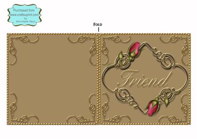 Vintage Tea Friend Rose Fancies Fold Card