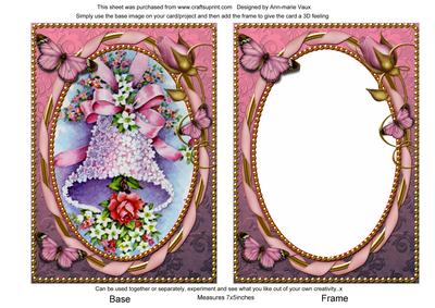 Two Tone Wedding Bells 7x5inch Picture Card Front and Frame