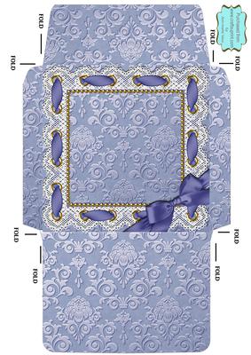 Christmas Blue Tit Eyelet 5 1/2 in Square Matching Envelope