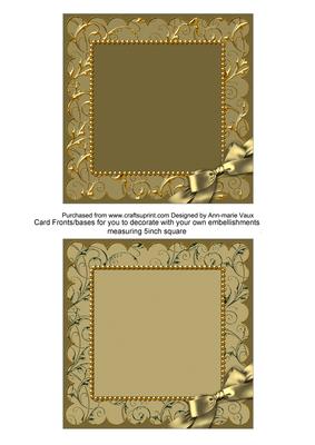 Natural Gold 1 Ornate 5inch Sq Card Front Base