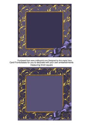 Navy Blue 1 Ornate 5inch Sq Card Front Base