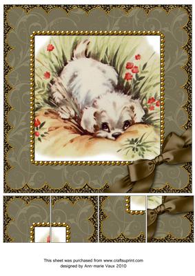 Cute Puppy Scallop 8inch Picture Sheet