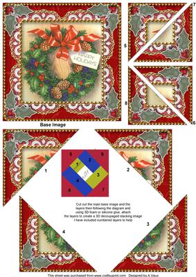 Christmas Wreath 5inch Triangle Edge Spiral Stacker