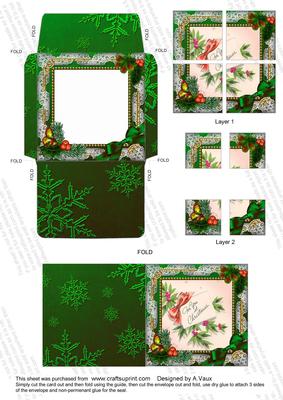 For You Holly 3in Mini Card Envelope 4 Corner Stacker Aio