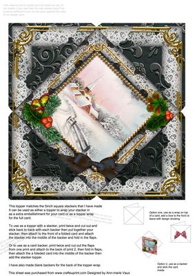 Snow Village Holly 5inch Square Picture Envelope Backer