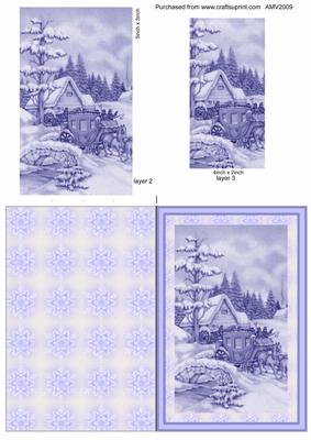 Blue Snow Scene & Extra Toppers Card