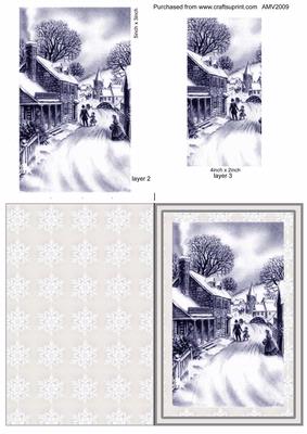 Town Snow Scene & Extra Toppers Card