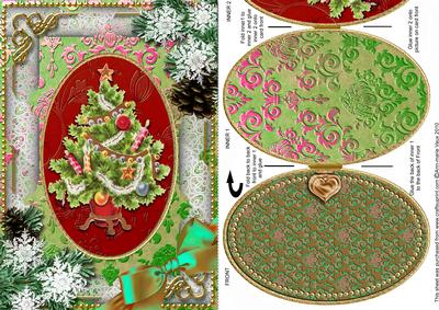 Elegant Christmas Tree Snow A5 Locket Card Front