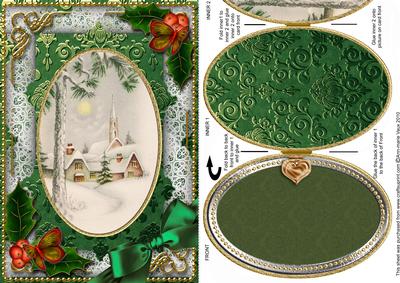 Winter Pub Holly Christmas A5 Locket Card Front