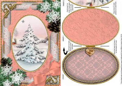 Snowy Christmas Tree Snow A5 Locket Card Front