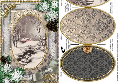Christmas Winter Scene Snow A5 Locket Card Front
