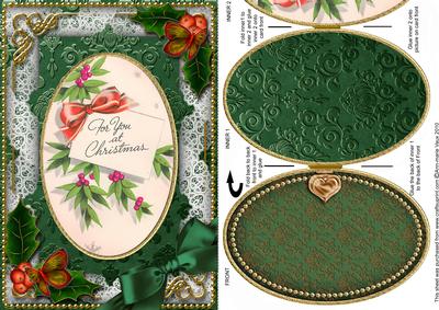 Christmas for You Holly A5 Locket Card Front