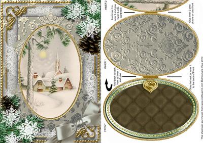 Christmas Winter Pub Snow A5 Locket Card Front